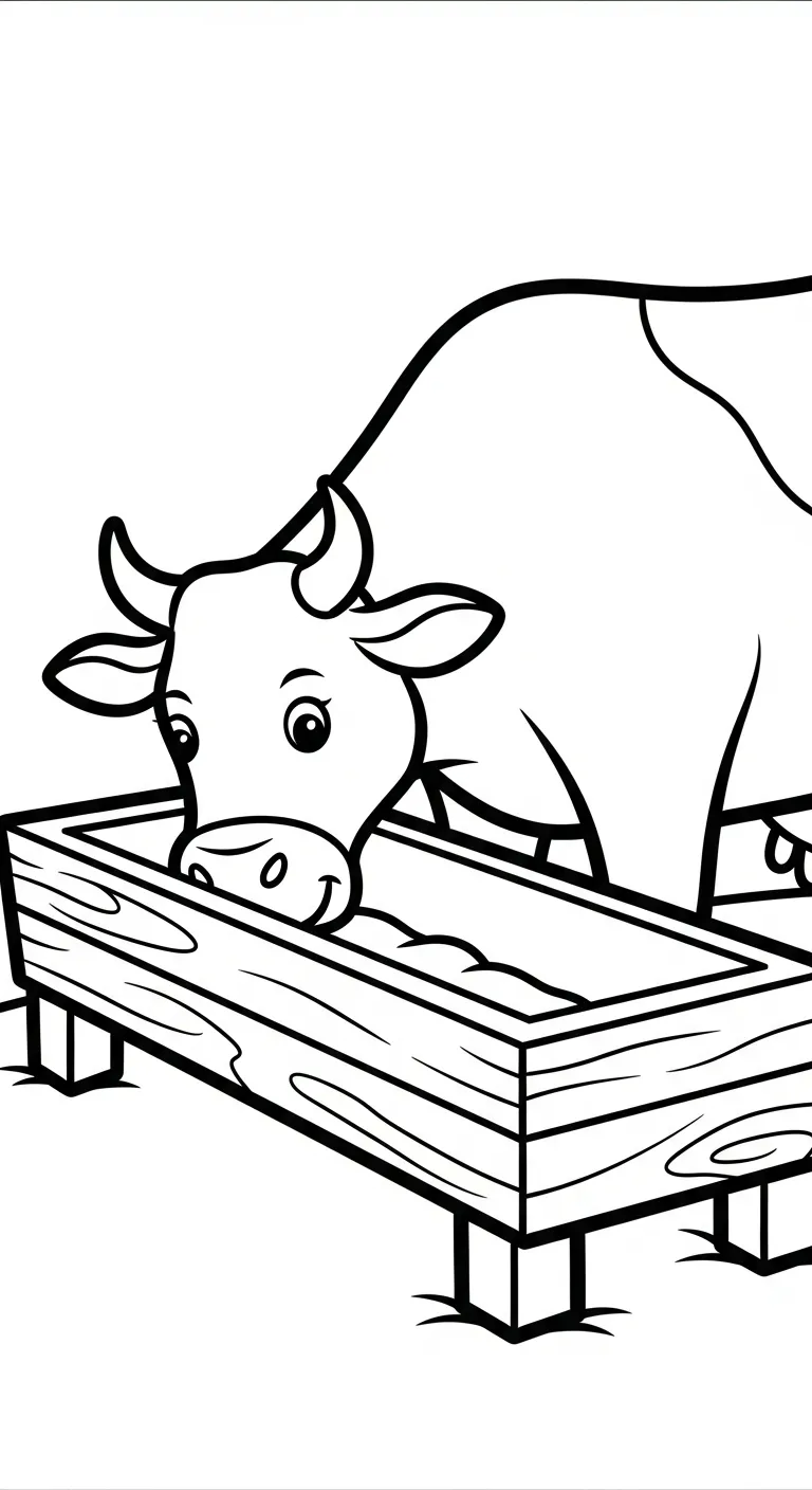 in tranh tô màu Con Bò cho bé 6 tuổi