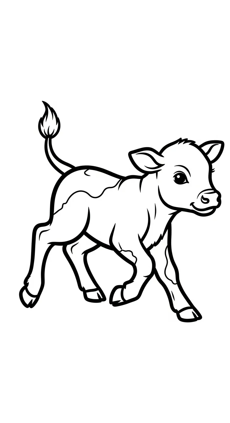 in tranh tô màu Con Bò