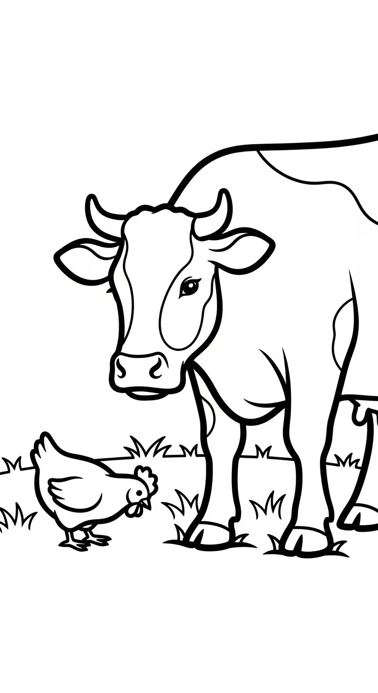tranh tô màu Con Bò cho bé 5 tuổi