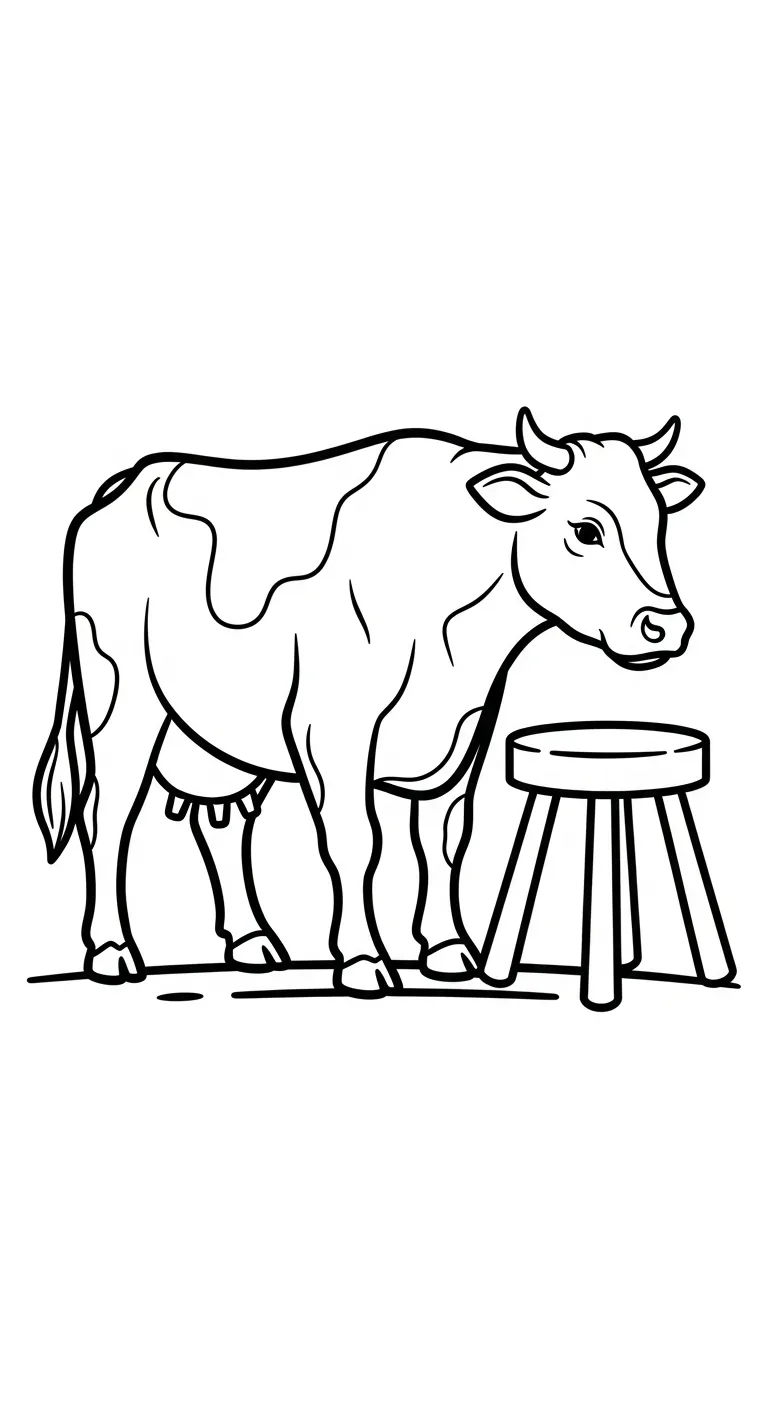 hình tô màu Con Bò cho bé 5 tuổi