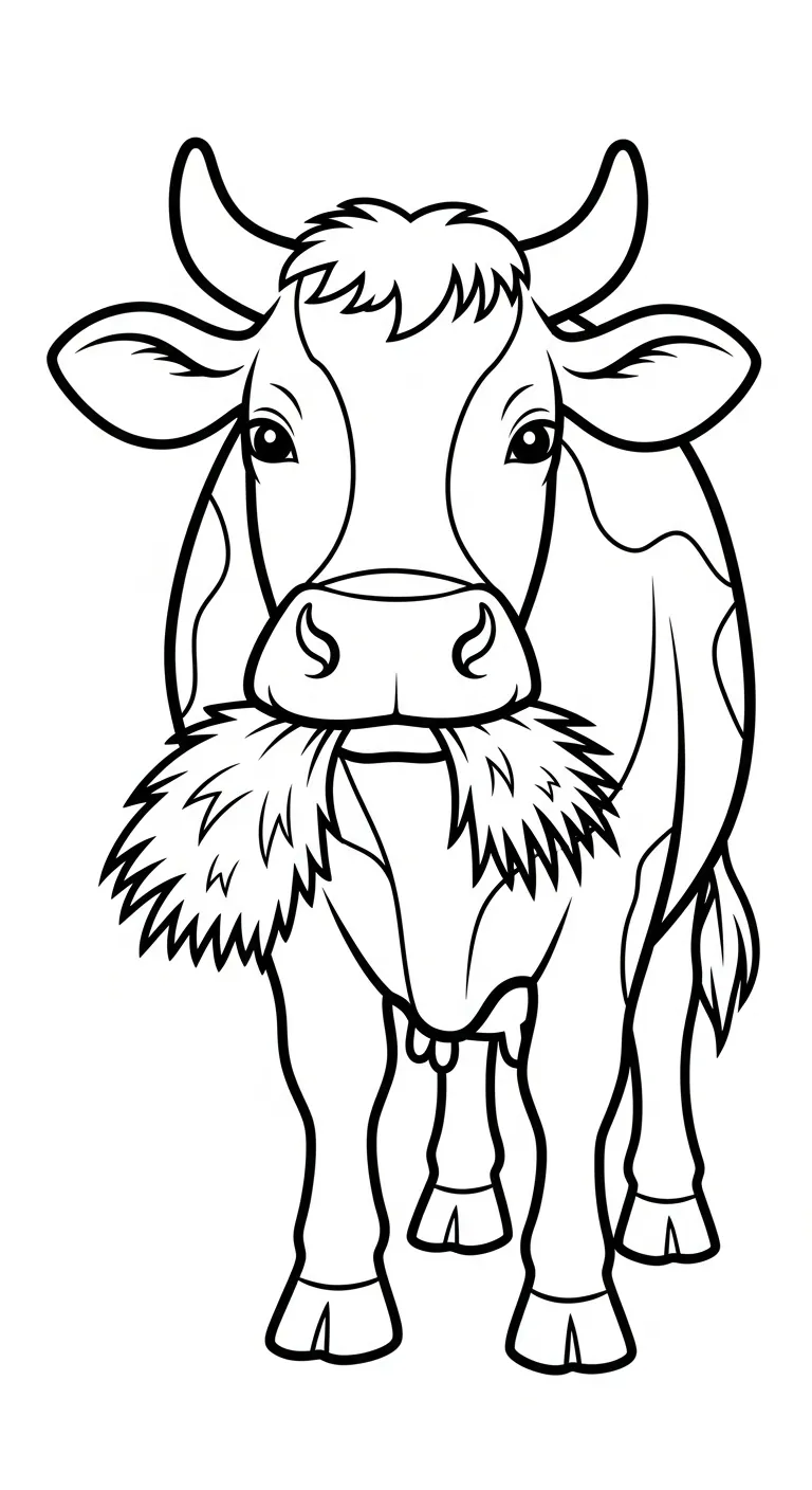 tranh tô màu Con Bò cho bé 3 tuổi