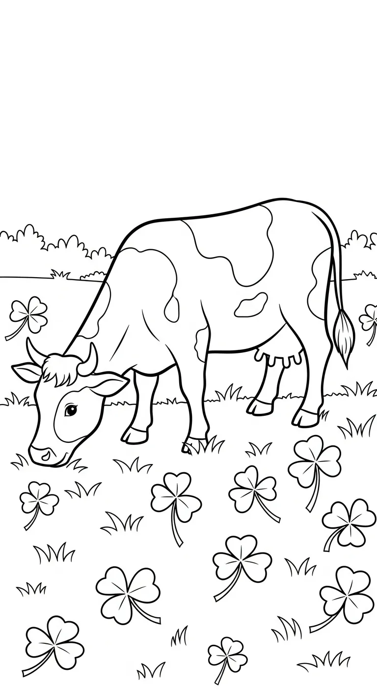 file tranh tô màu Con Bò cho bé 4-5 tuổi