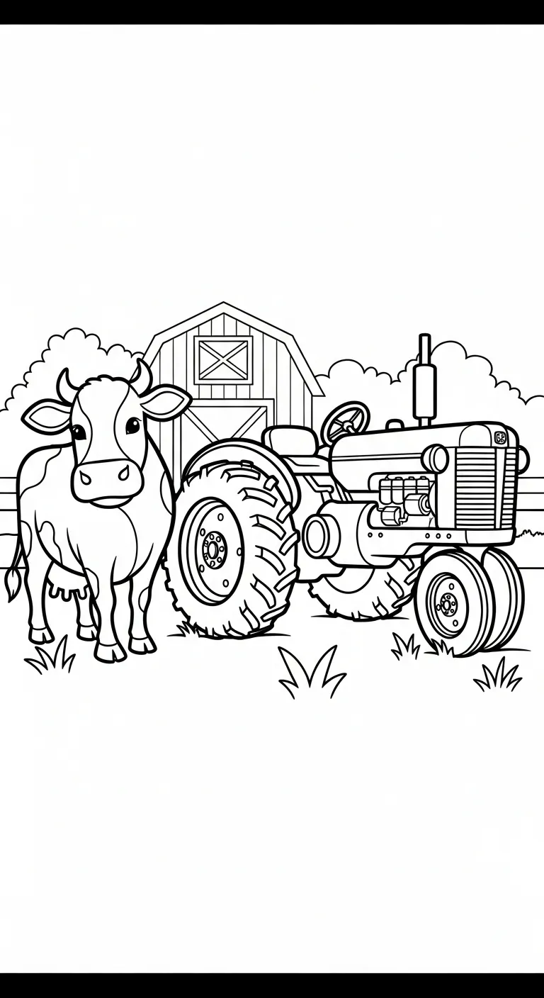 tải hình tô màu Con Bò cho bé 6 tuổi