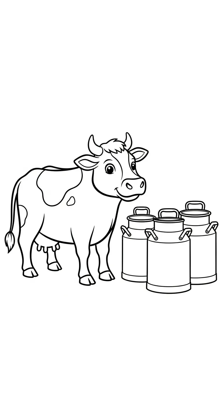 hình tô màu Con Bò cho bé 7 tuổi
