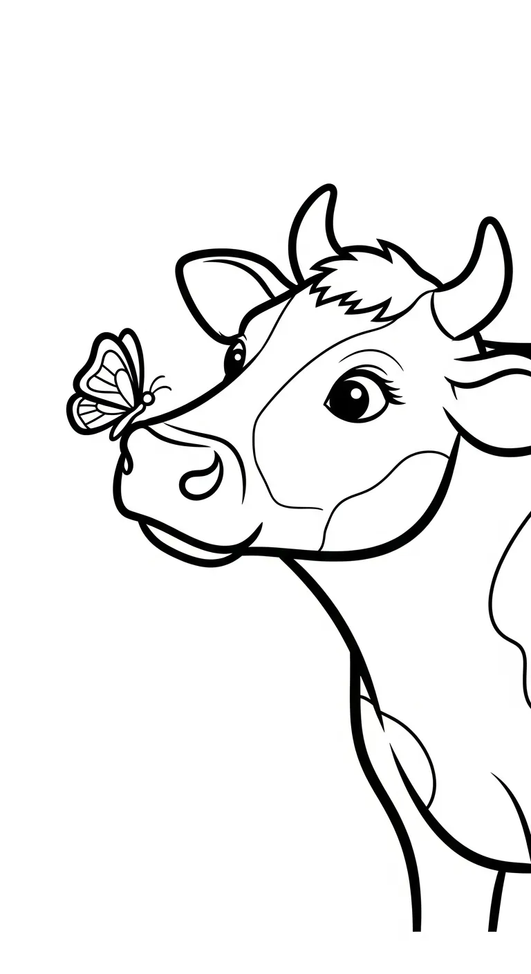 hình tô màu Con Bò cho bé tải về