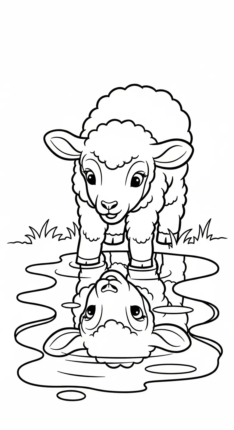 in hình tô màu Cừu cho bé 5 tuổi
