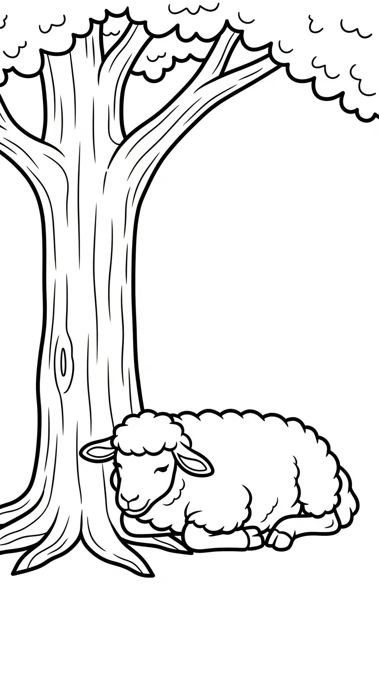 in tranh tô màu Cừu cho bé 4 tuổi