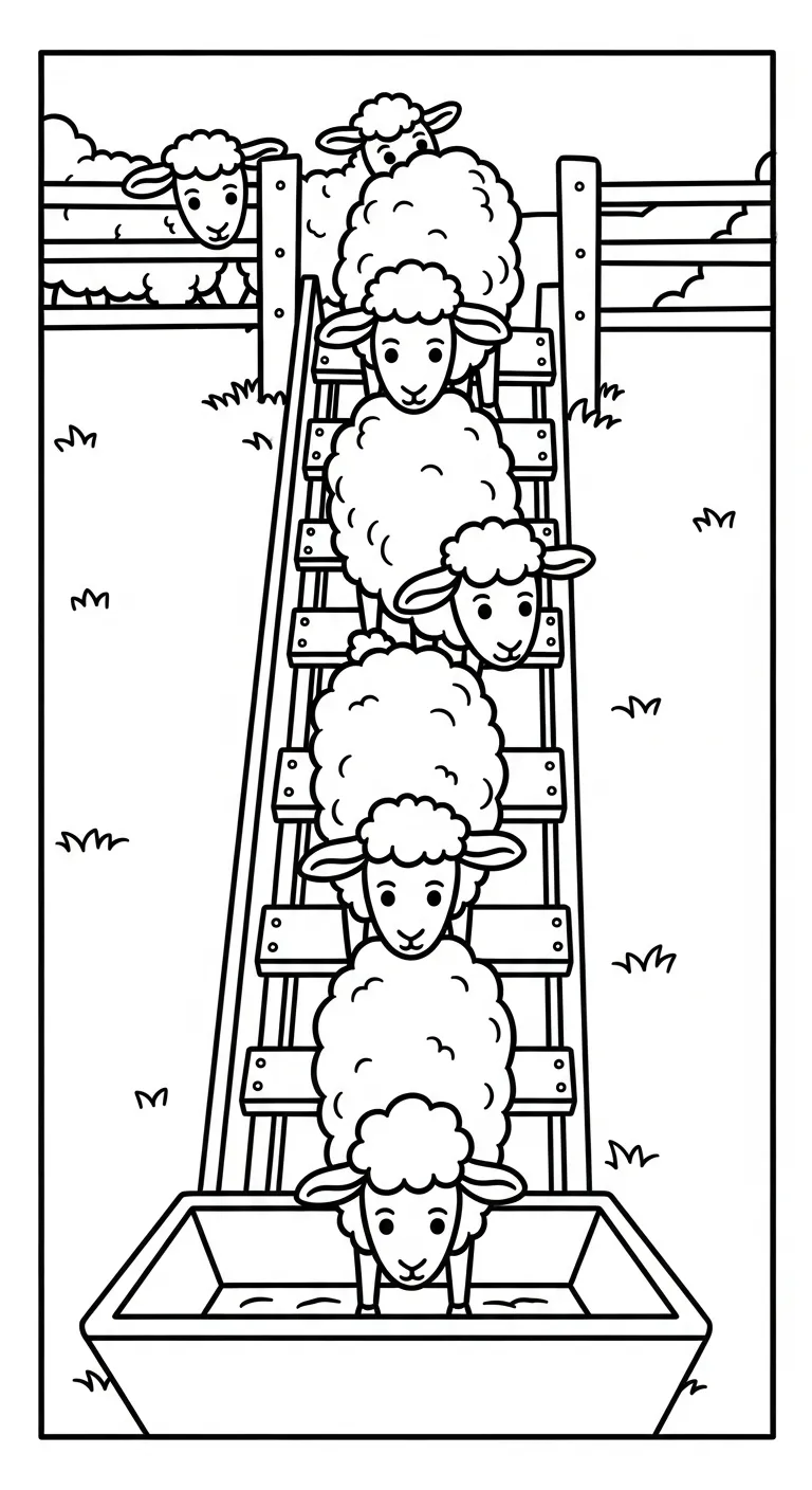 hình tô màu Cừu cho bé 7 tuổi
