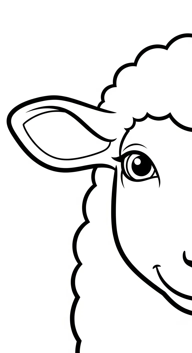 download hình tô màu Cừu cho bé