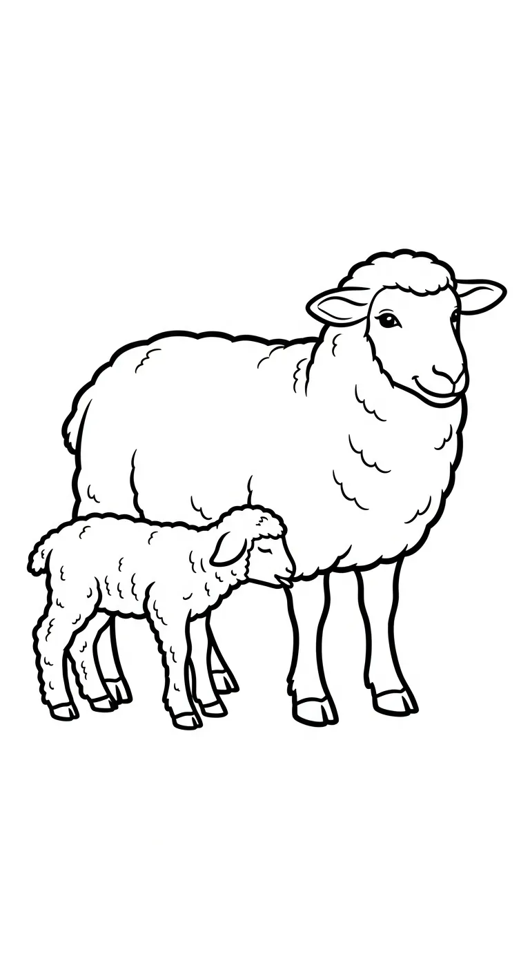 tranh tô màu Cừu cho bé 3 tuổi miễn phí