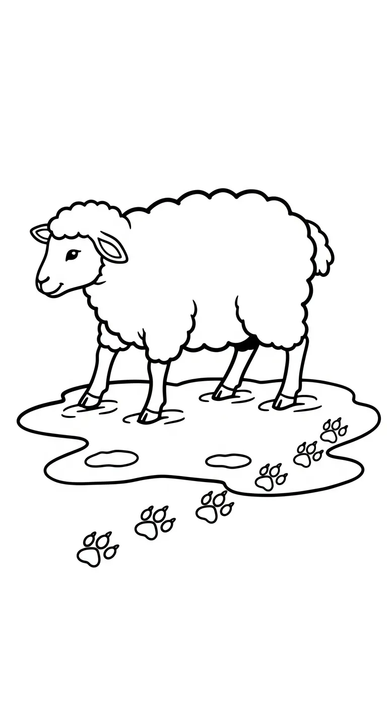 tranh tô màu Cừu cho bé 7 tuổi