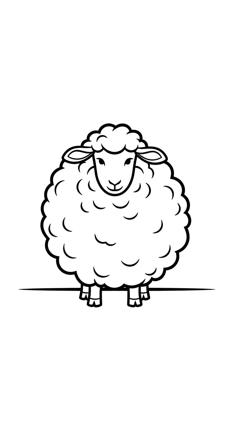 in hình tô màu Cừu khổ A4
