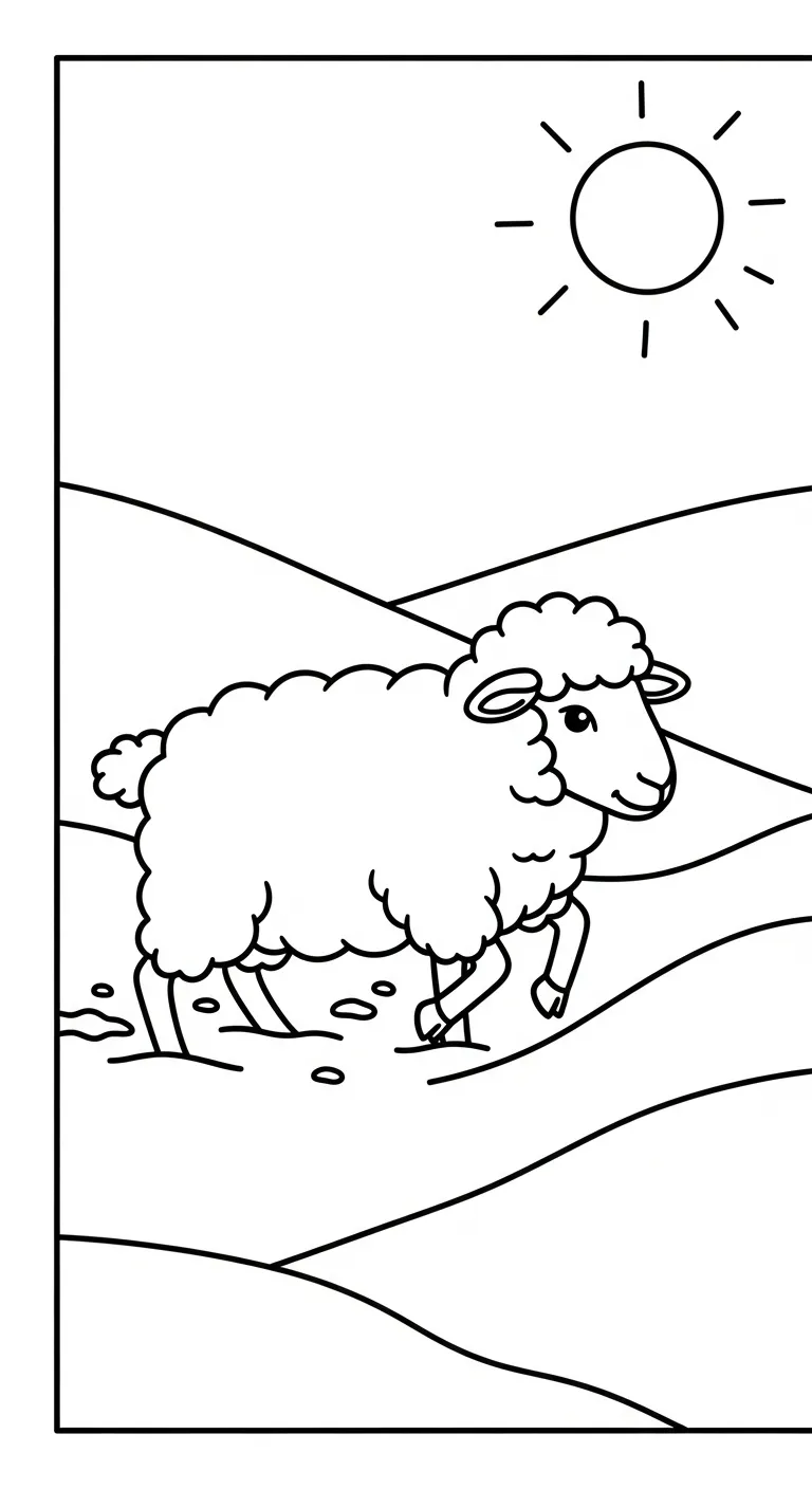 tranh tô màu Cừu cho bé 6 tuổi