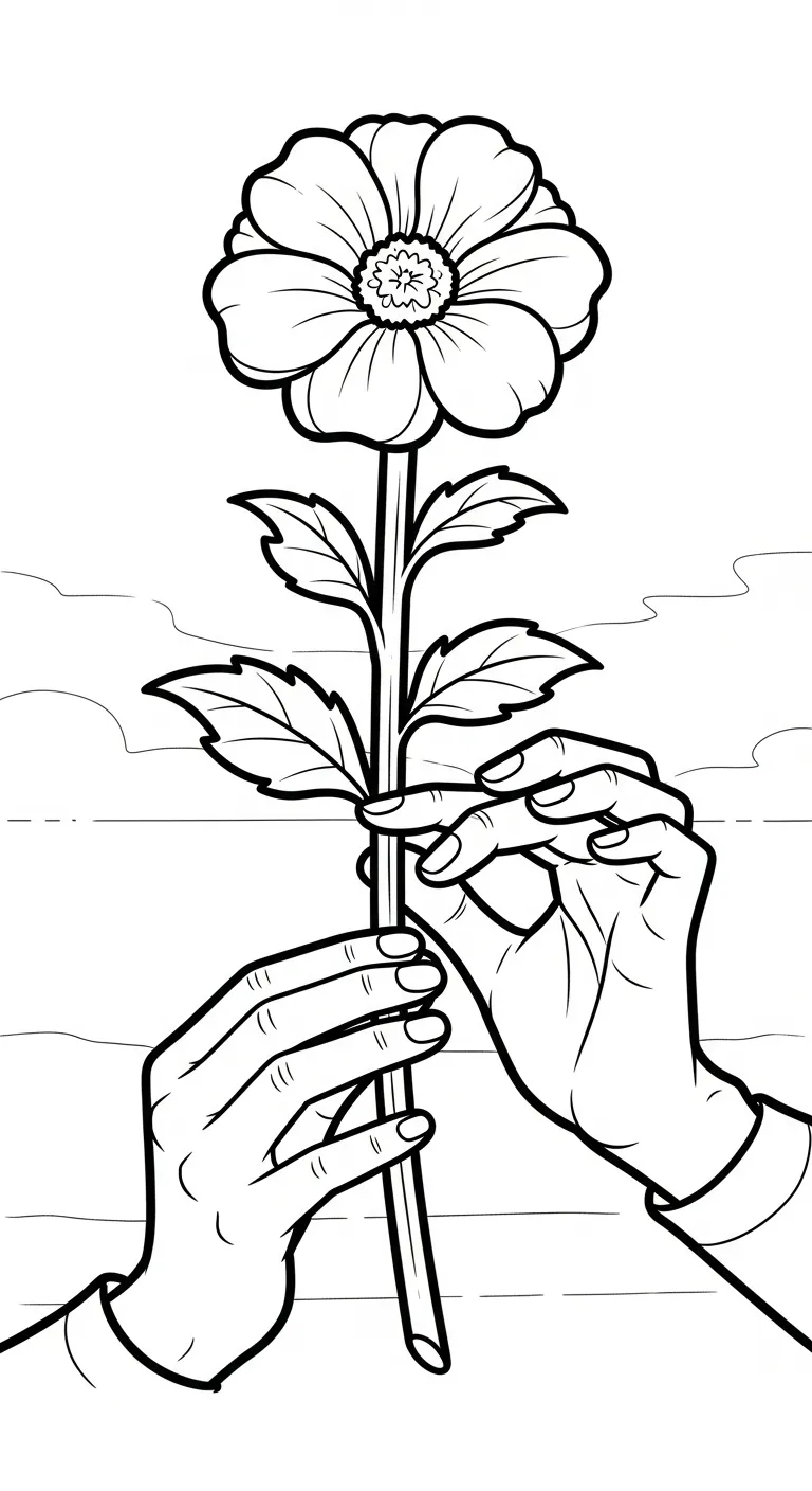 tranh tô màu Tranh Tô Màu Đôi Bàn Tay cho bé 5 tuổi miễn phí