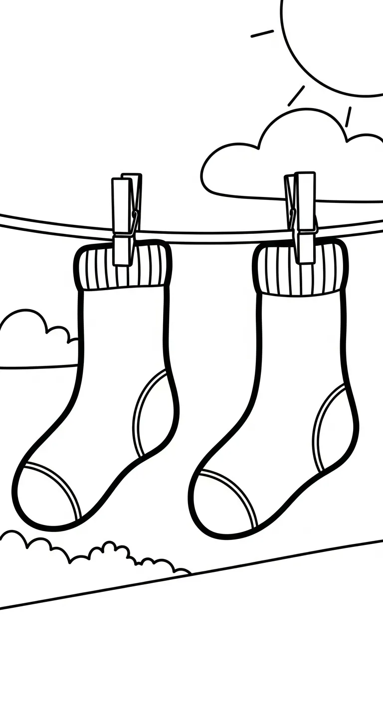 mẫu in hình tô màu Tranh Tô Màu Đôi Tất cho bé