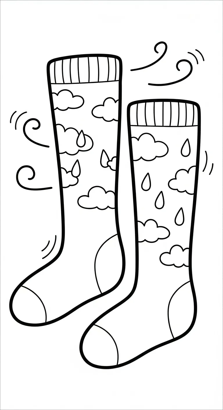 download tranh tô màu Tranh Tô Màu Đôi Tất miễn phí