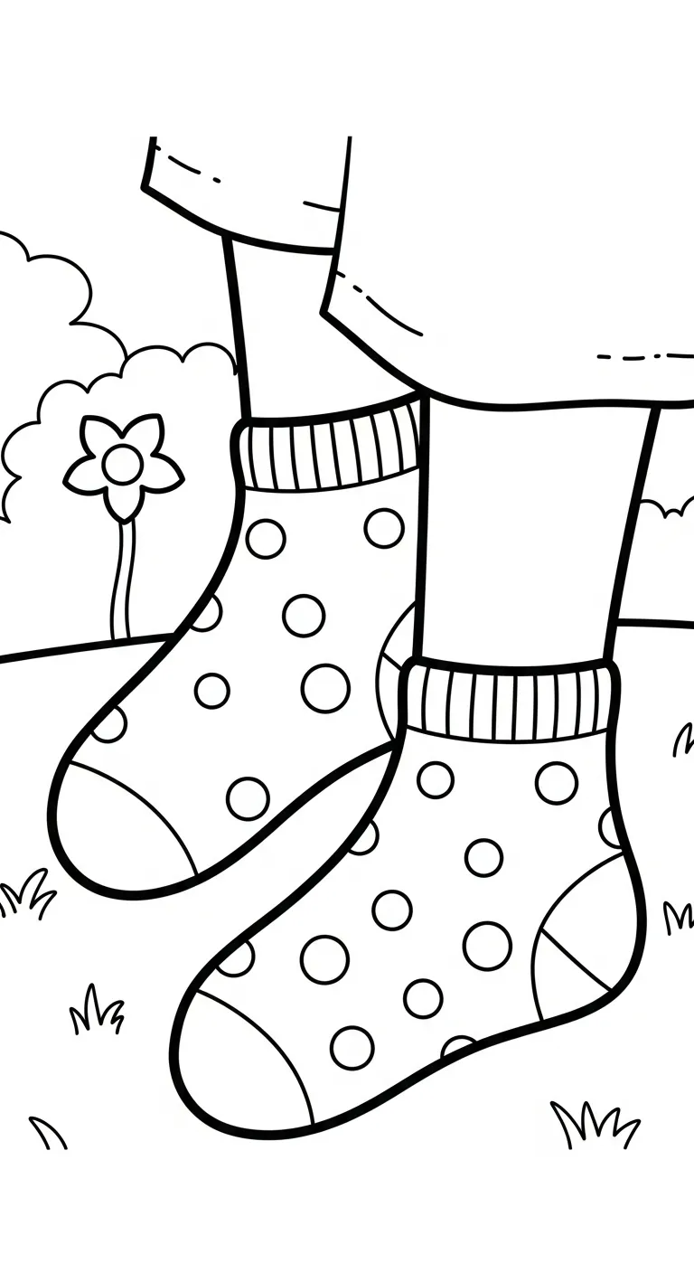 hình tô màu Tranh Tô Màu Đôi Tất cho bé 4 tuổi miễn phí