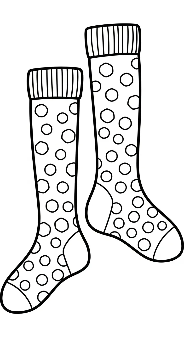 file pdf hình tô màu Tranh Tô Màu Đôi Tất cho bé