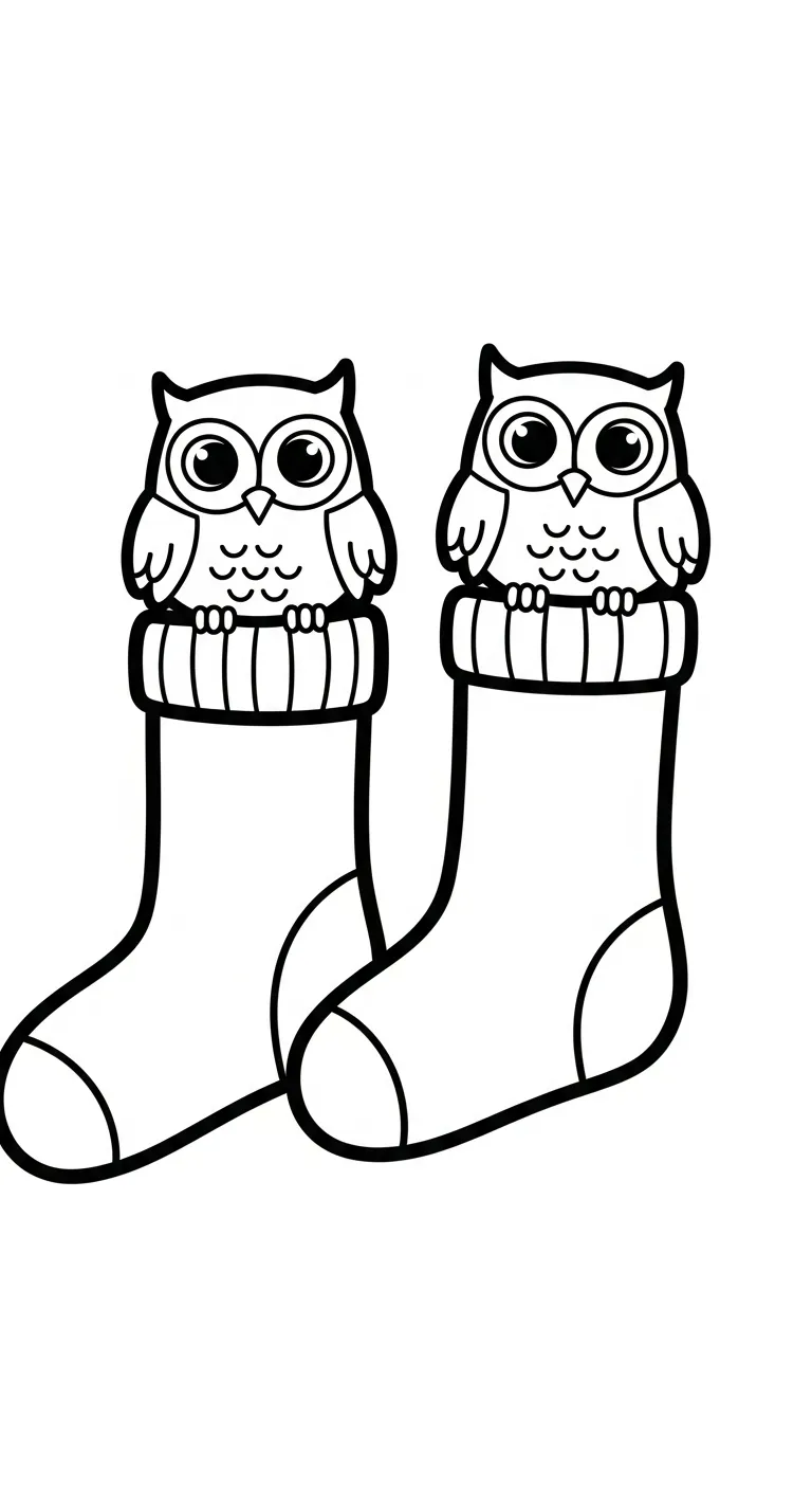 tranh tô màu Tranh Tô Màu Đôi Tất cho bé 3 tuổi miễn phí