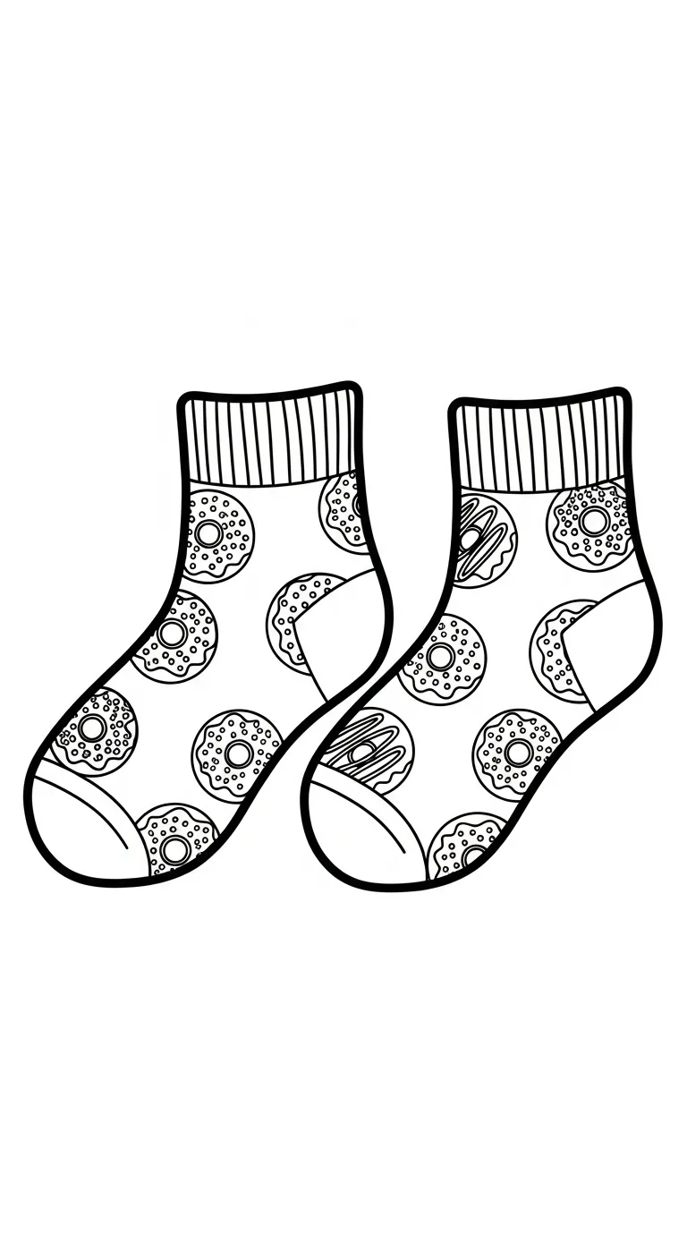 hình tô màu Tranh Tô Màu Đôi Tất cho bé 6 tuổi