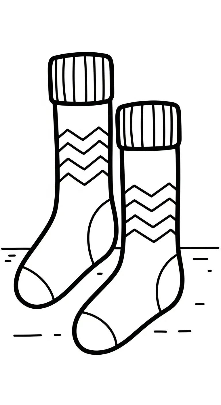 hình tô màu Tranh Tô Màu Đôi Tất cho bé 4 tuổi
