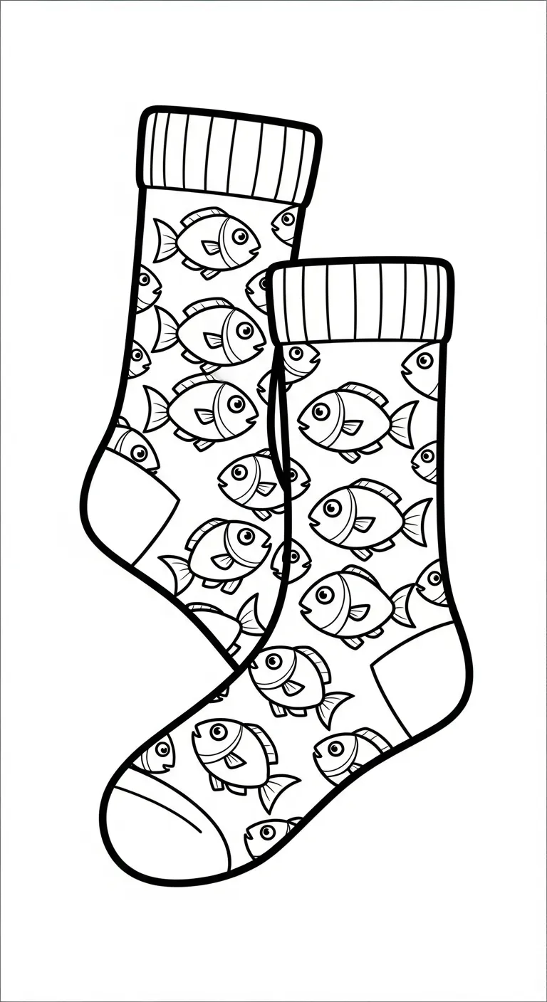 tải hình tô màu Tranh Tô Màu Đôi Tất cho bé 6 tuổi