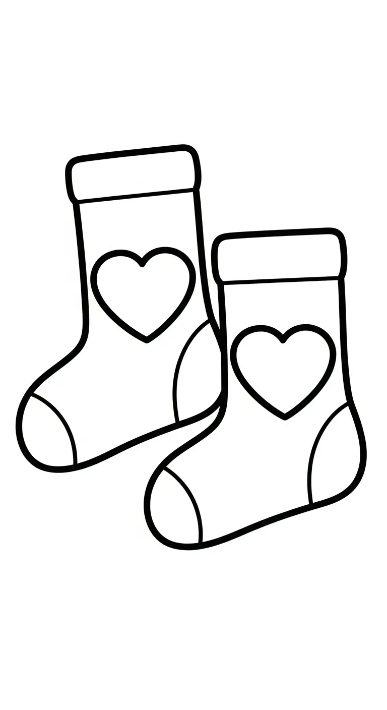 tranh tô màu Tranh Tô Màu Đôi Tất cho bé 8 tuổi miễn phí