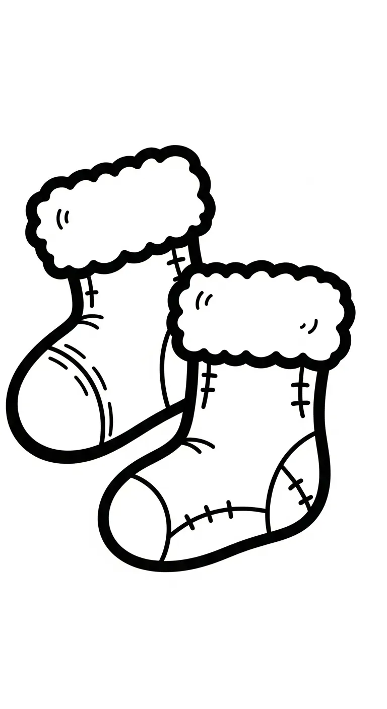 tranh tô màu Tranh Tô Màu Đôi Tất cho bé 3 tuổi miễn phí 1