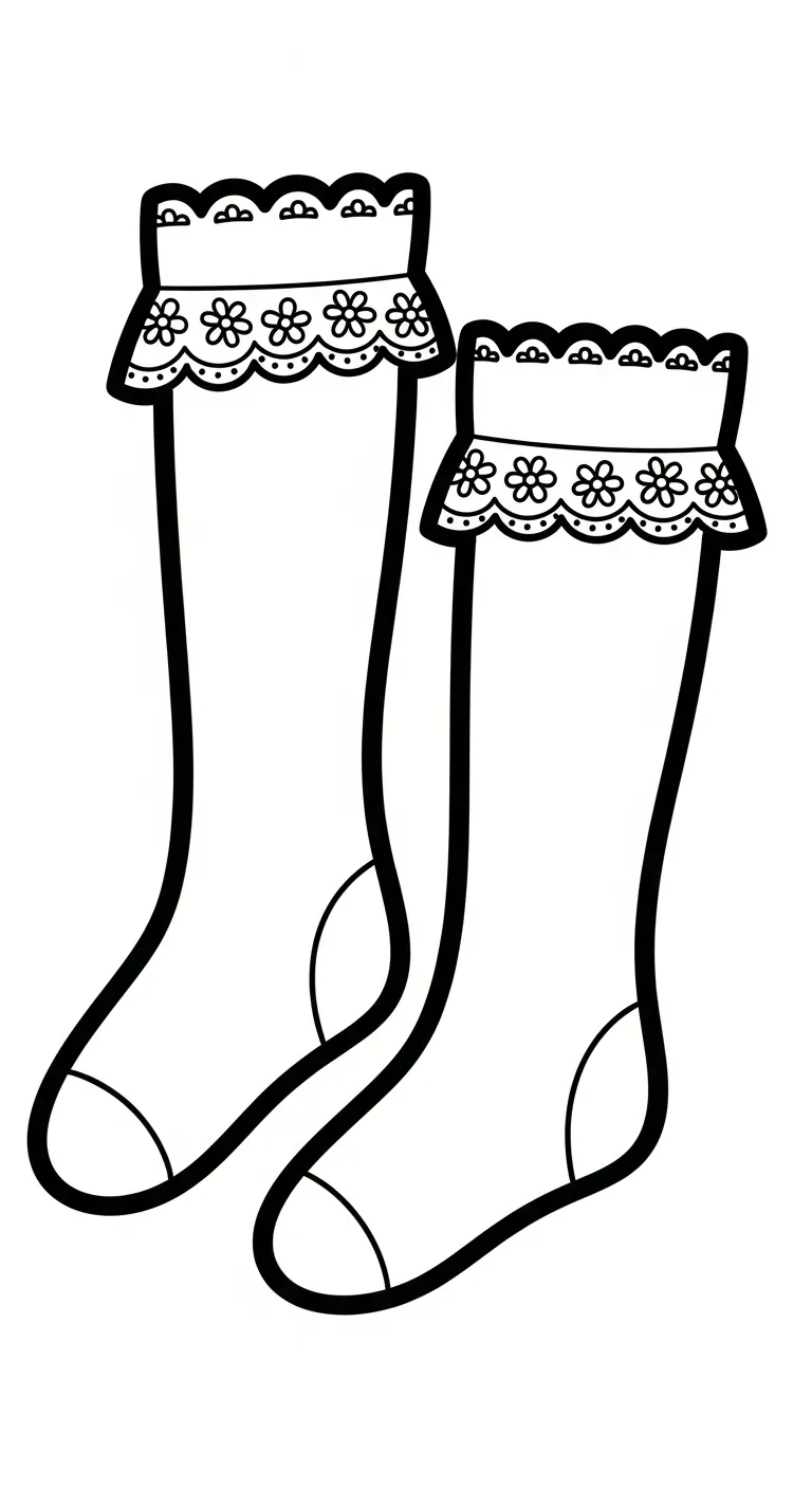 tải tranh tô màu Tranh Tô Màu Đôi Tất cho bé 4 tuổi