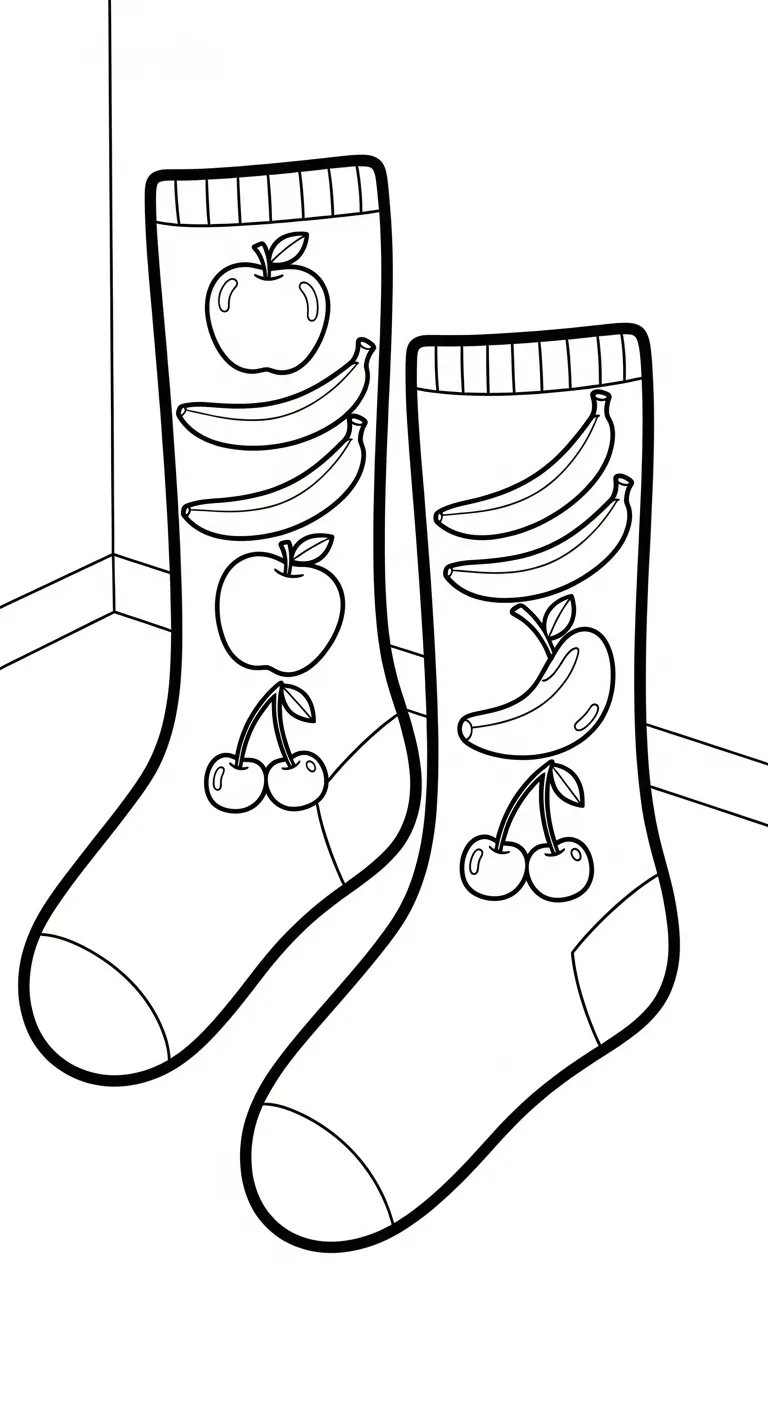 in hình tô màu Tranh Tô Màu Đôi Tất cho bé 5 tuổi