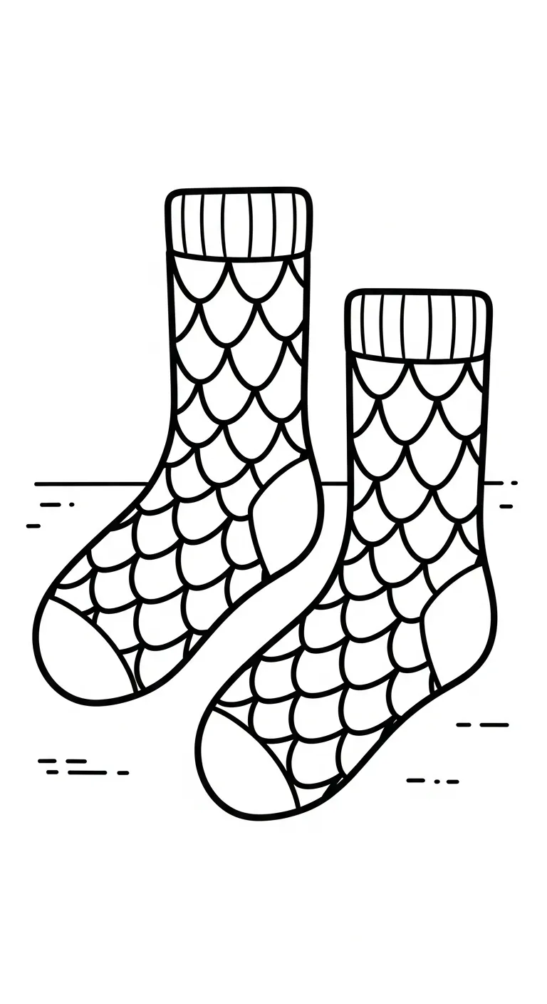 in hình tô màu Tranh Tô Màu Đôi Tất cho bé