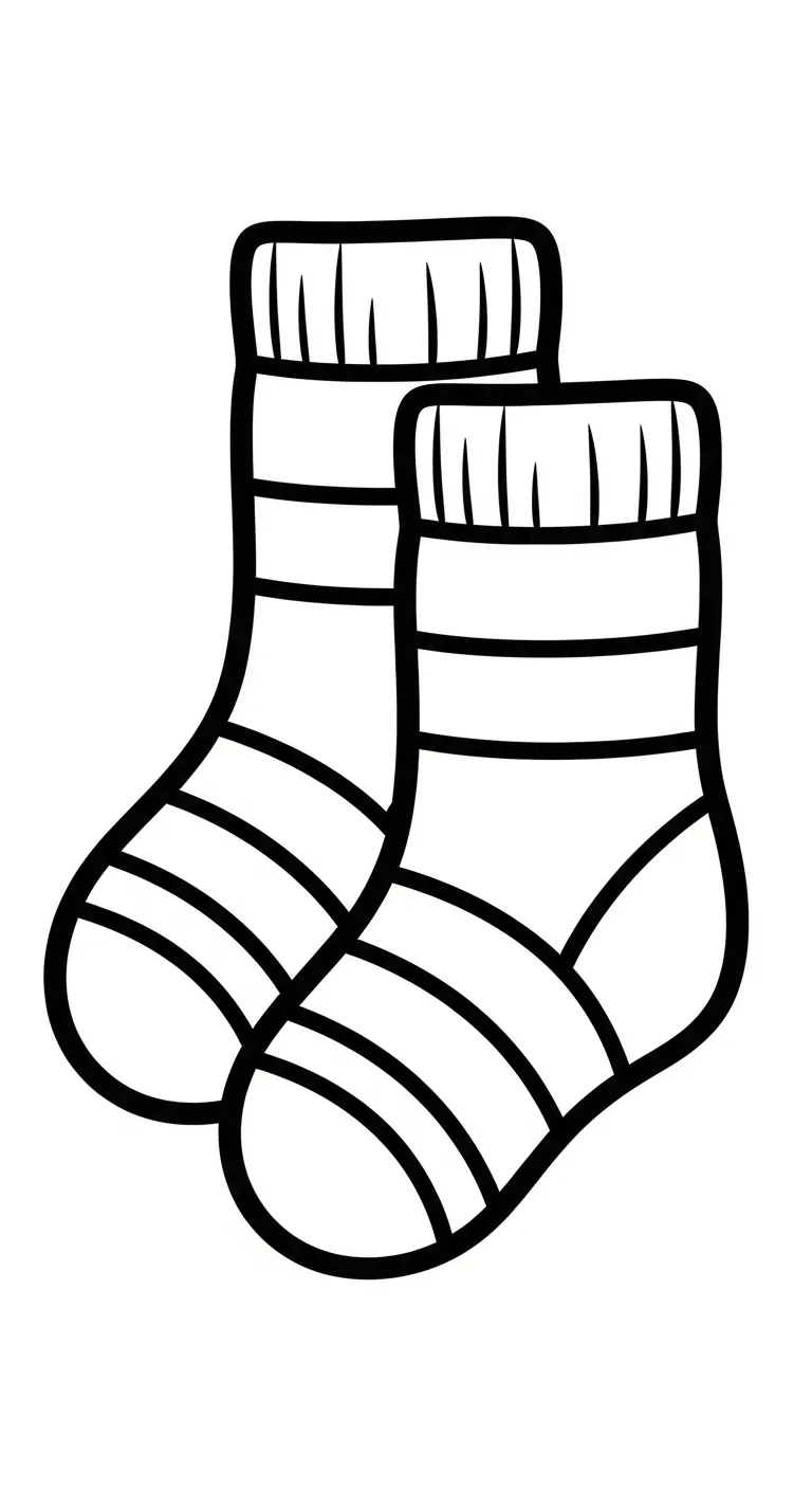 tải tranh tô màu Tranh Tô Màu Đôi Tất cho bé miễn phí