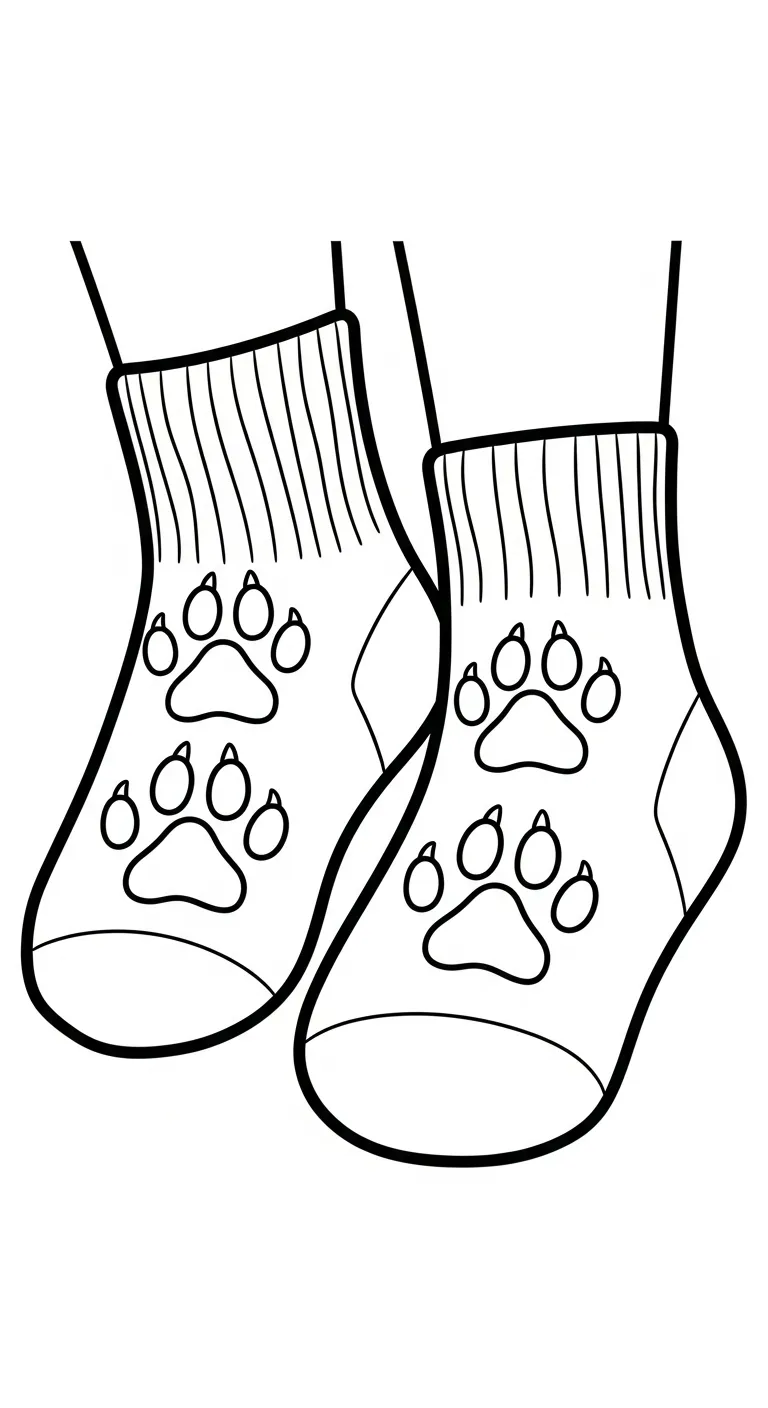 mẫu hình tô màu Tranh Tô Màu Đôi Tất cho bé