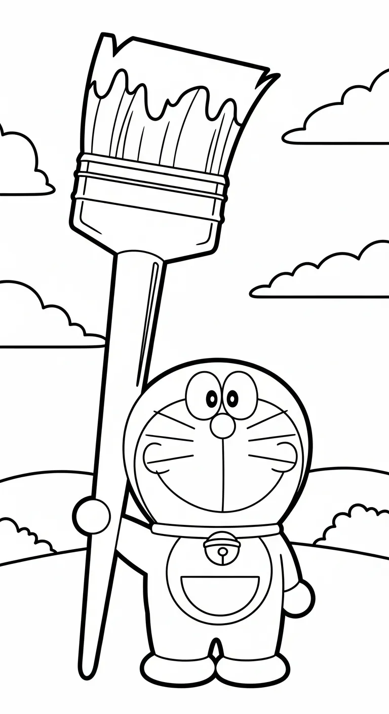 file pdf hình tô màu Tranh Tô Màu Doremon cho bé 1