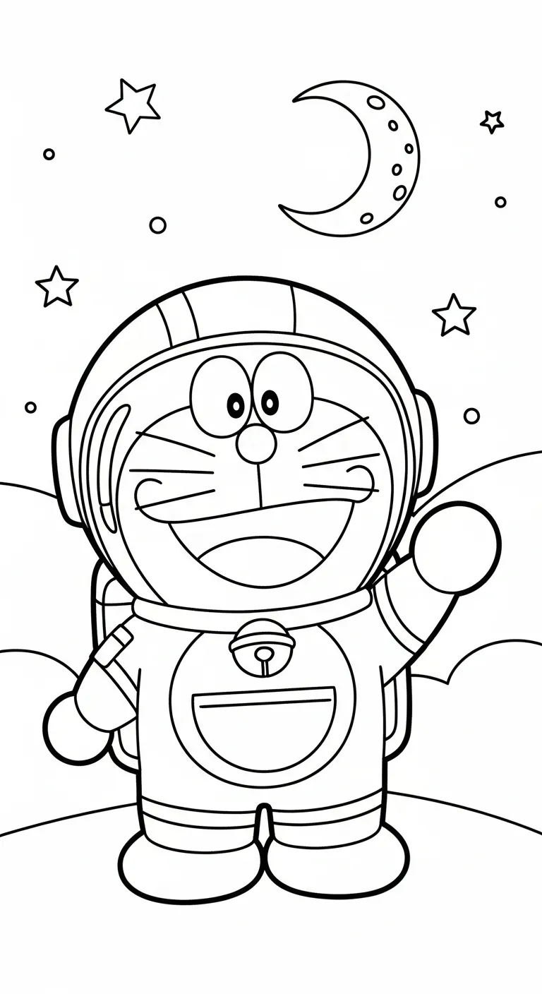 tranh tô màu Tranh Tô Màu Doremon cho bé tải miễn phí