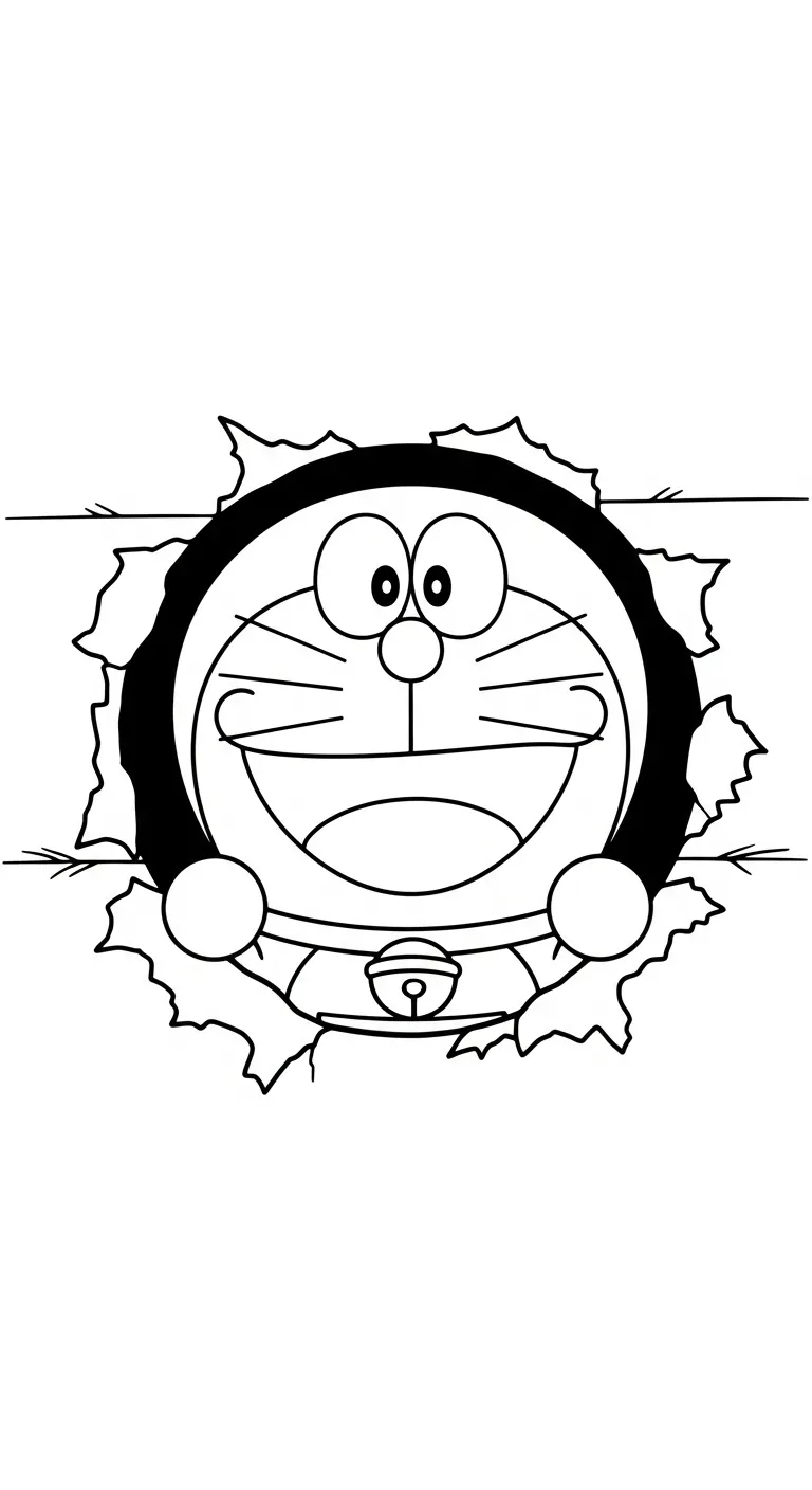 file hình tô màu Tranh Tô Màu Doremon cho bé 4-5 tuổi