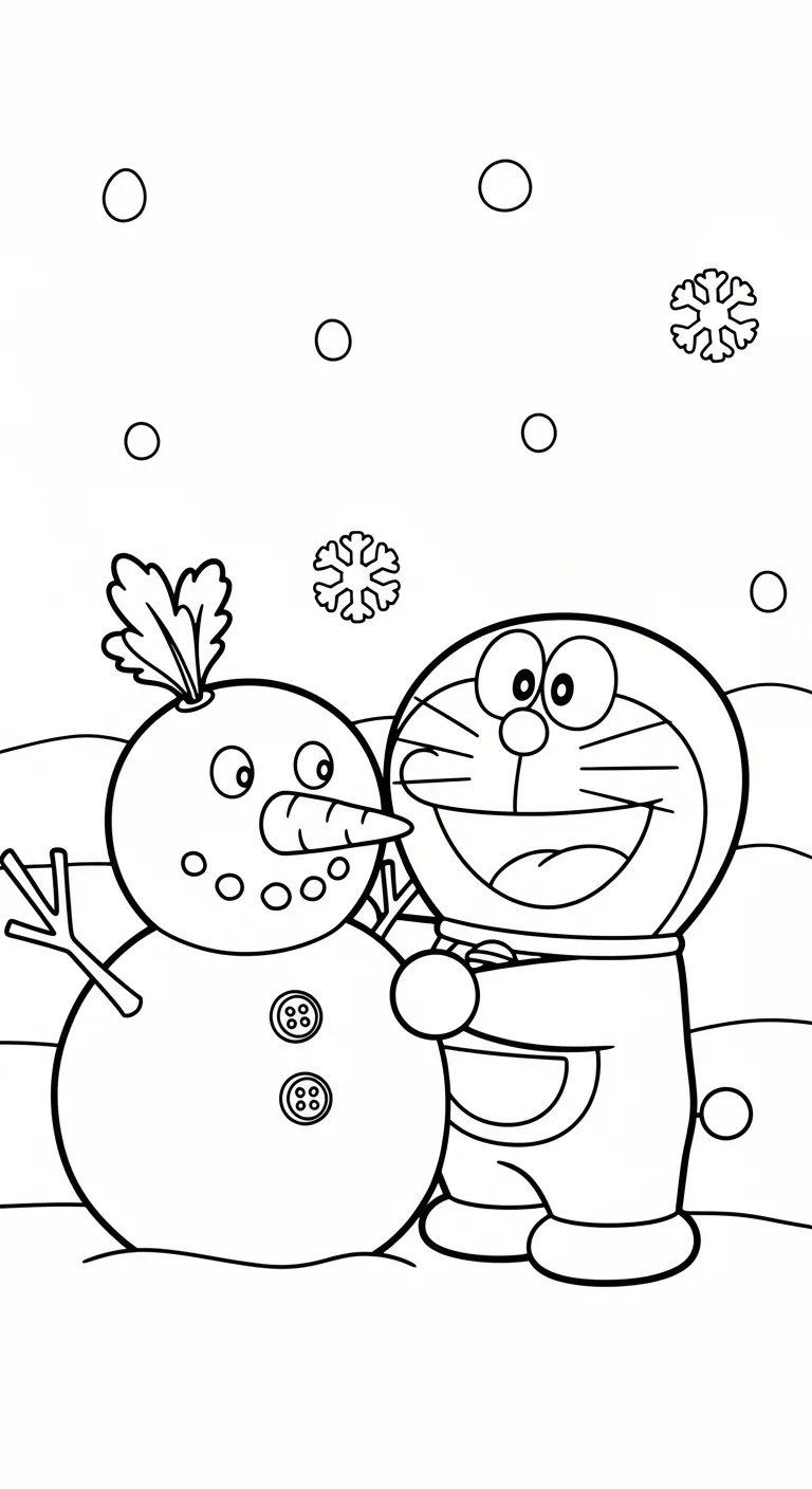 tải hình tô màu Tranh Tô Màu Doremon cho bé 3 tuổi