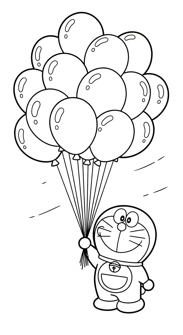 hình tô màu Tranh Tô Màu Doremon cho bé 8 tuổi