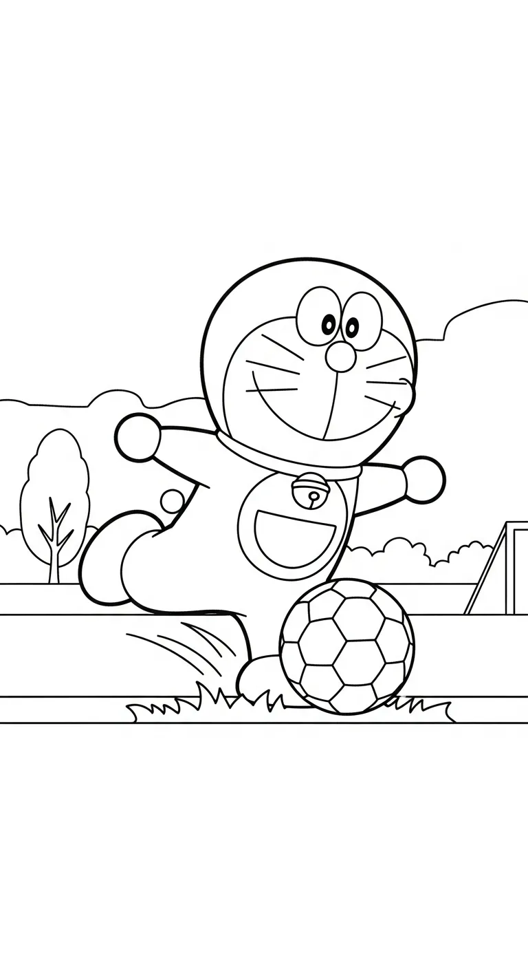 tải hình tô màu Tranh Tô Màu Doremon cho bé 4 tuổi