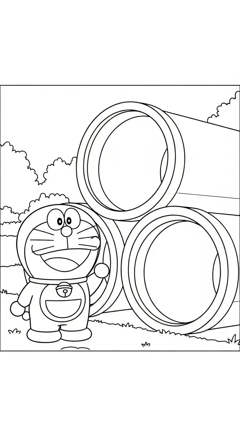 mẫu tranh tô màu Tranh Tô Màu Doremon cho bé
