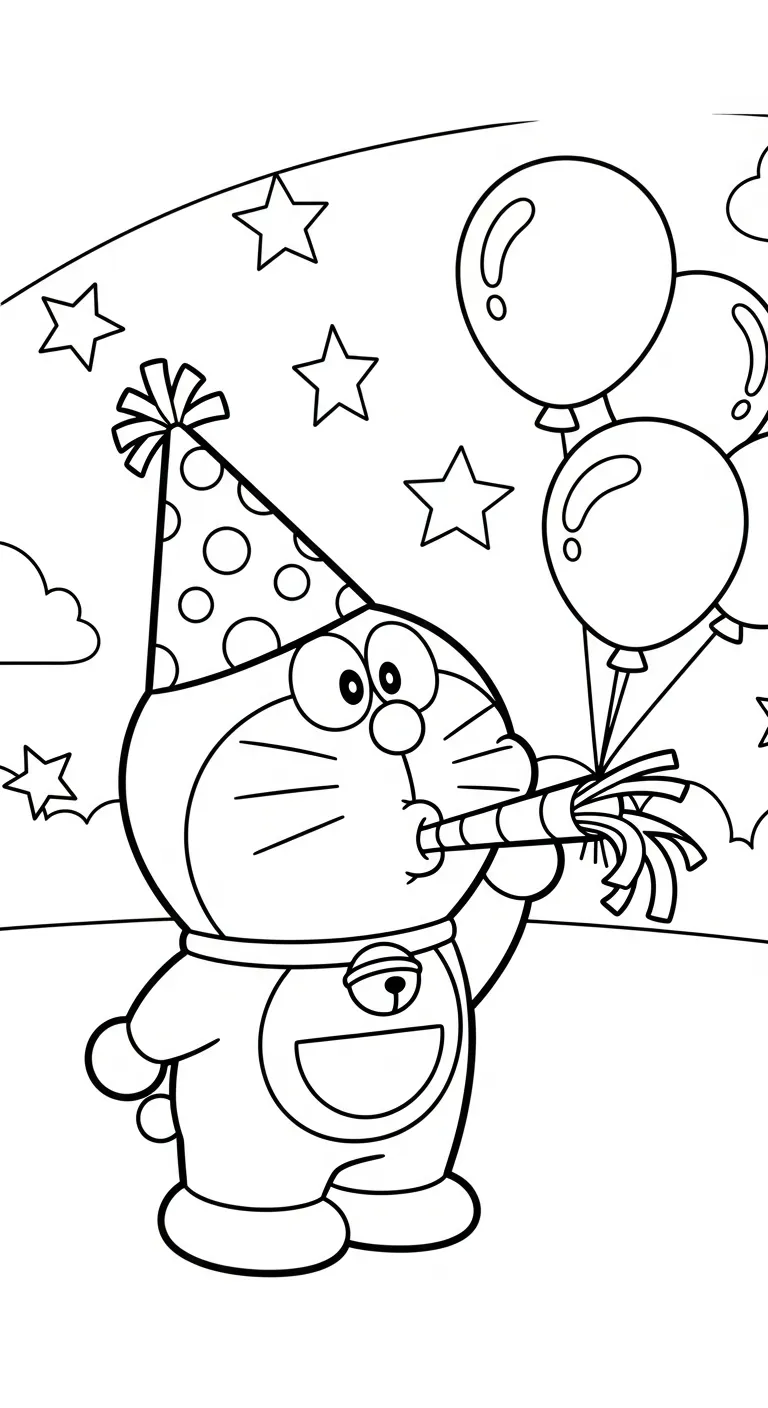 in hình tô màu Tranh Tô Màu Doremon cho bé 3 tuổi