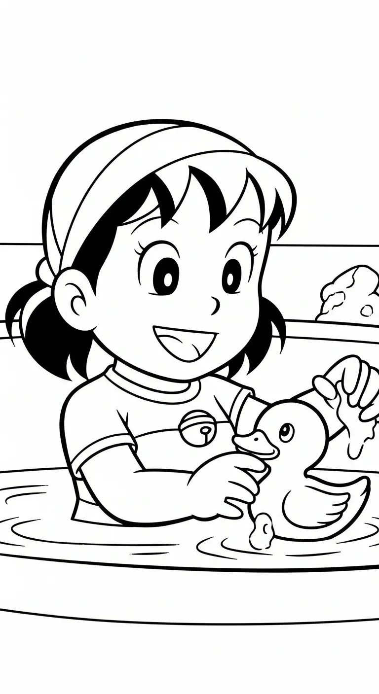 in tranh tô màu Tranh Tô Màu Doremon cho bé 3 tuổi