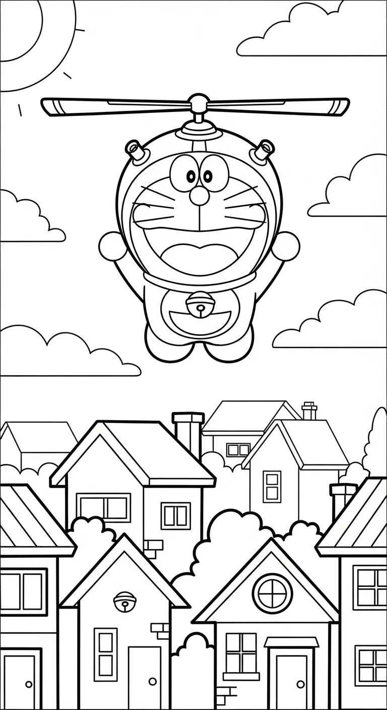 in hình tô màu Tranh Tô Màu Doremon khổ A4