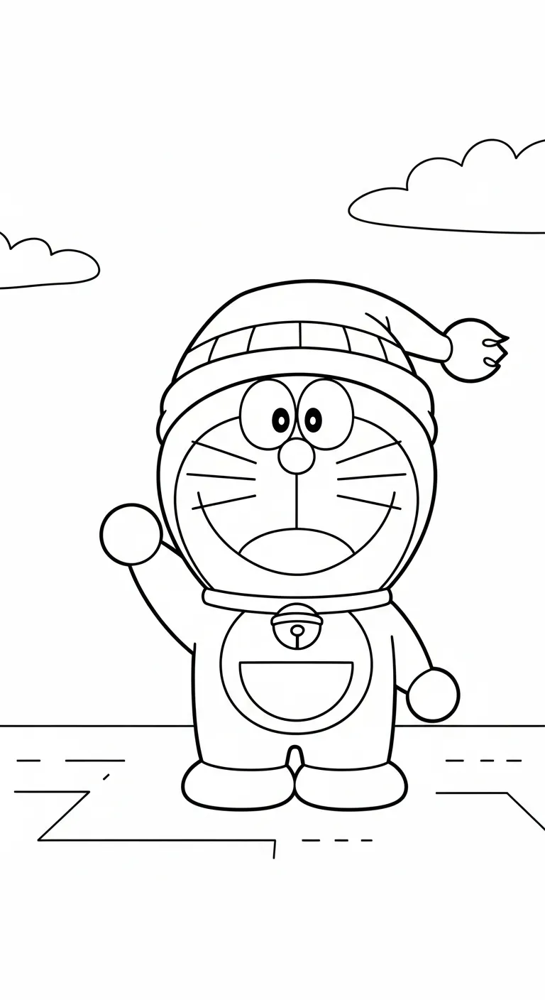 in hình tô màu Tranh Tô Màu Doremon cho bé 6 tuổi