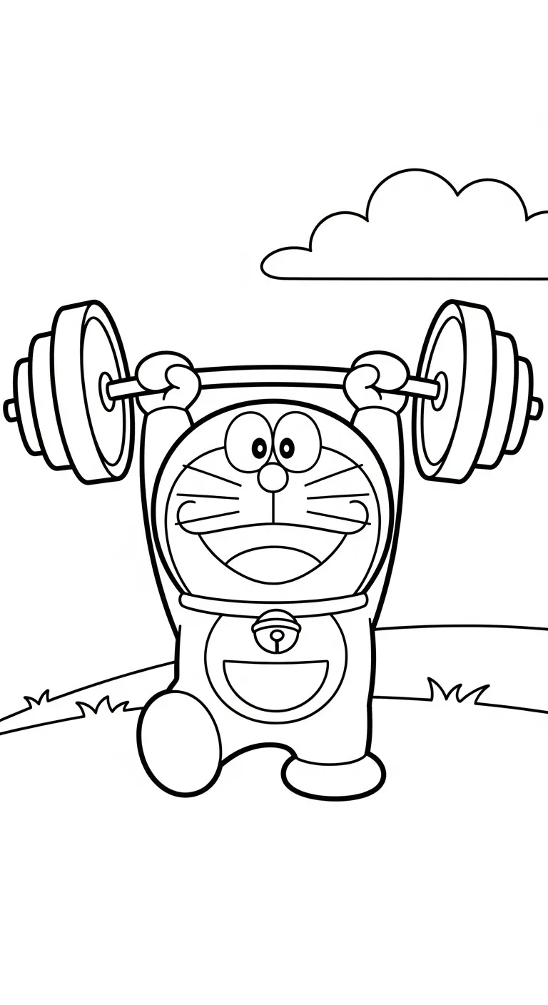 mẫu hình tô màu Tranh Tô Màu Doremon cho bé