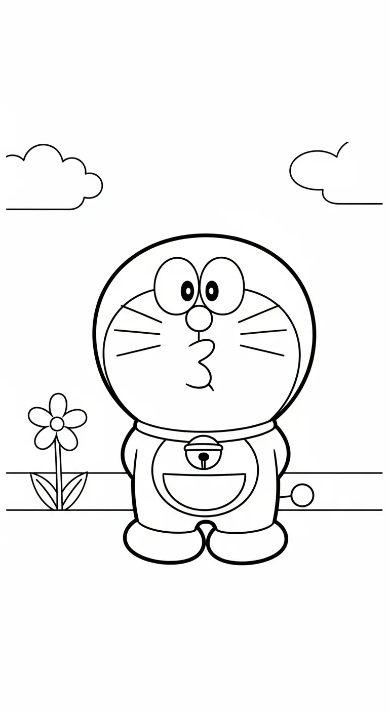 tải hình tô màu Tranh Tô Màu Doremon cho bé 8 tuổi