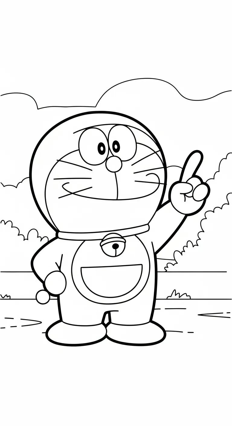 in hình tô màu Tranh Tô Màu Doremon cho bé 5 tuổi