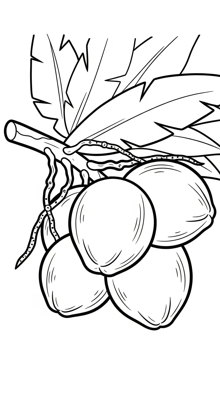 tải hình tô màu Dừa cho bé 8 tuổi