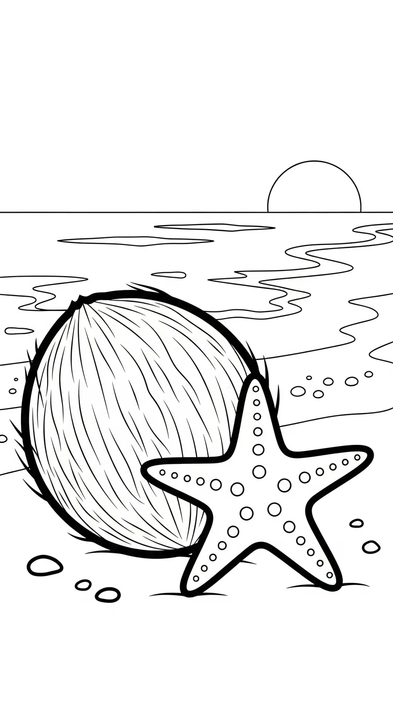 hình tô màu Dừa cho bé 5 tuổi