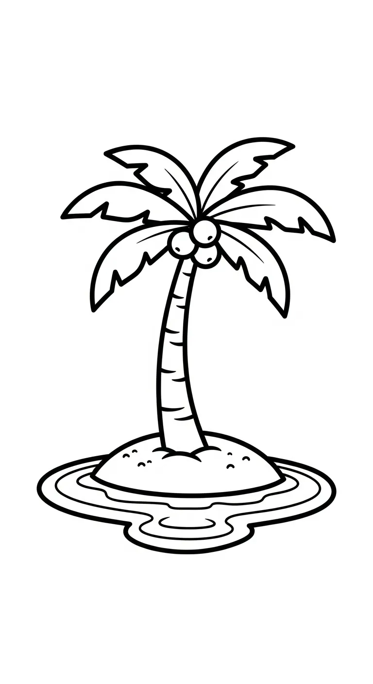 tải tranh tô màu Dừa cho bé 5 tuổi